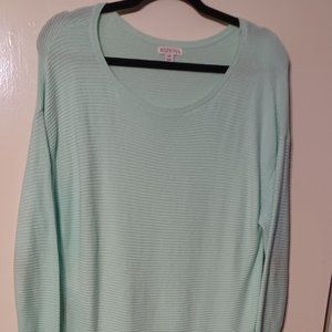 Merona Women's Light Green Long Sleeve Pull Over Size L
